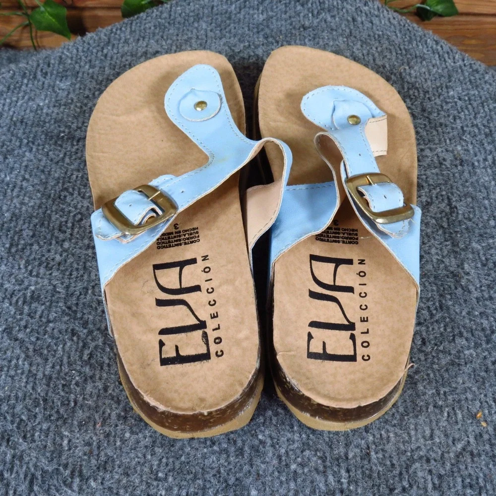 Eva Coleccion Kids Thong Sandals Size 3 Summer Sandals Light Blue Synthetic